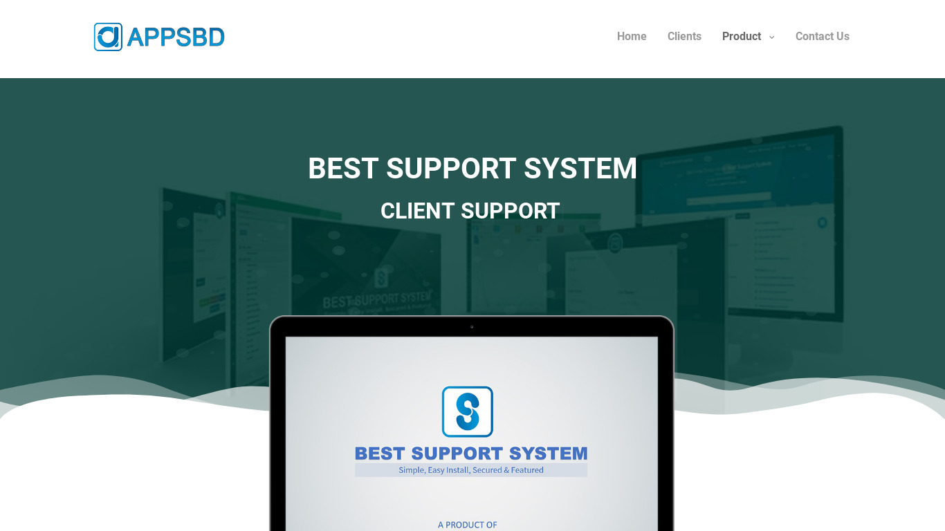 Best Support System Landing page