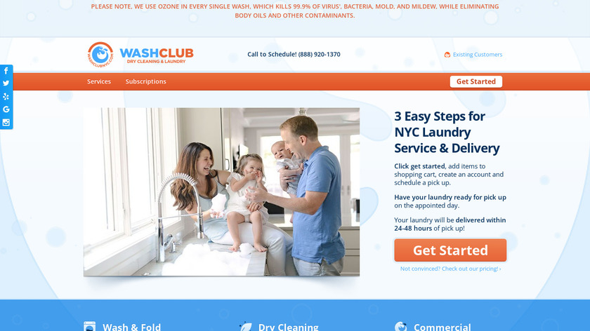 WashClub Landing Page