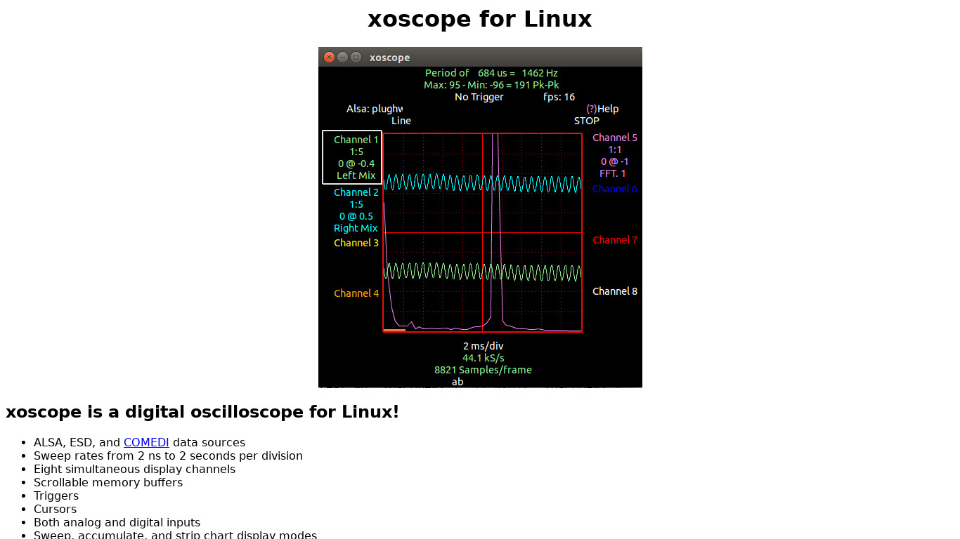 xoscope Landing page