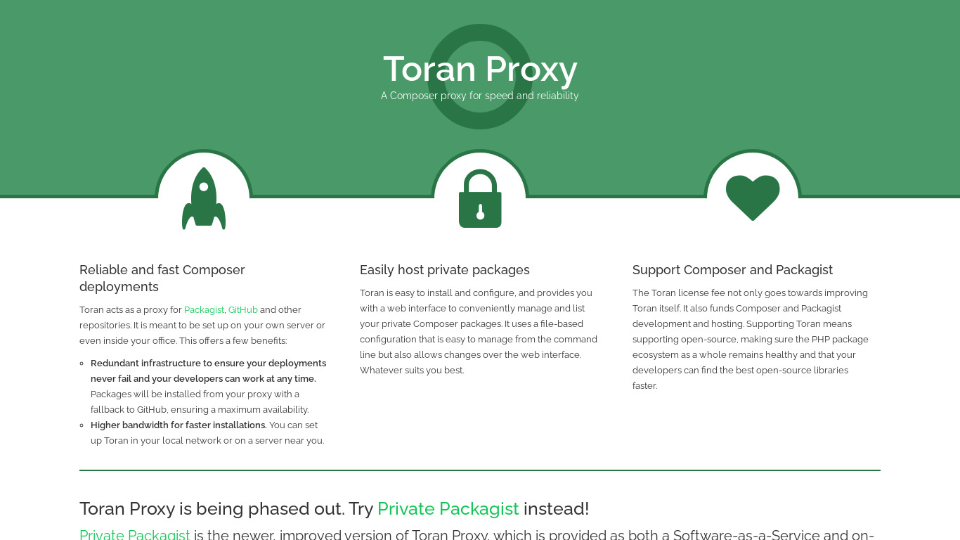 Toran Proxy Landing page