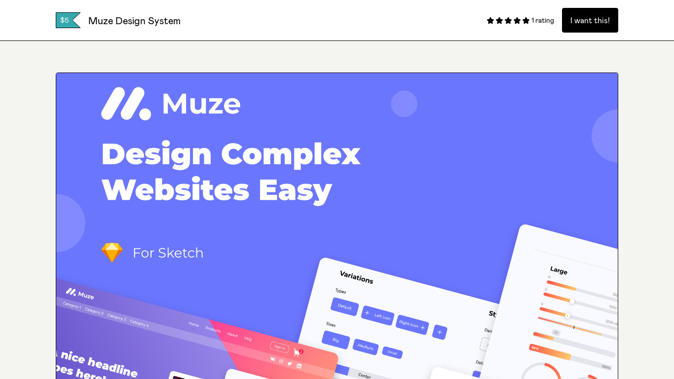 Muze Design System Landing page