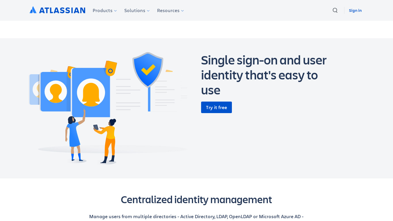 Atlassian Crowd Landing page