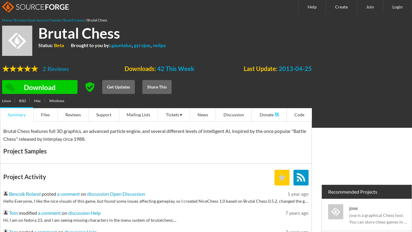 Brutal Chess Landing page