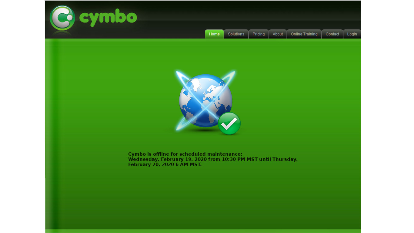 Cymbo Landing page