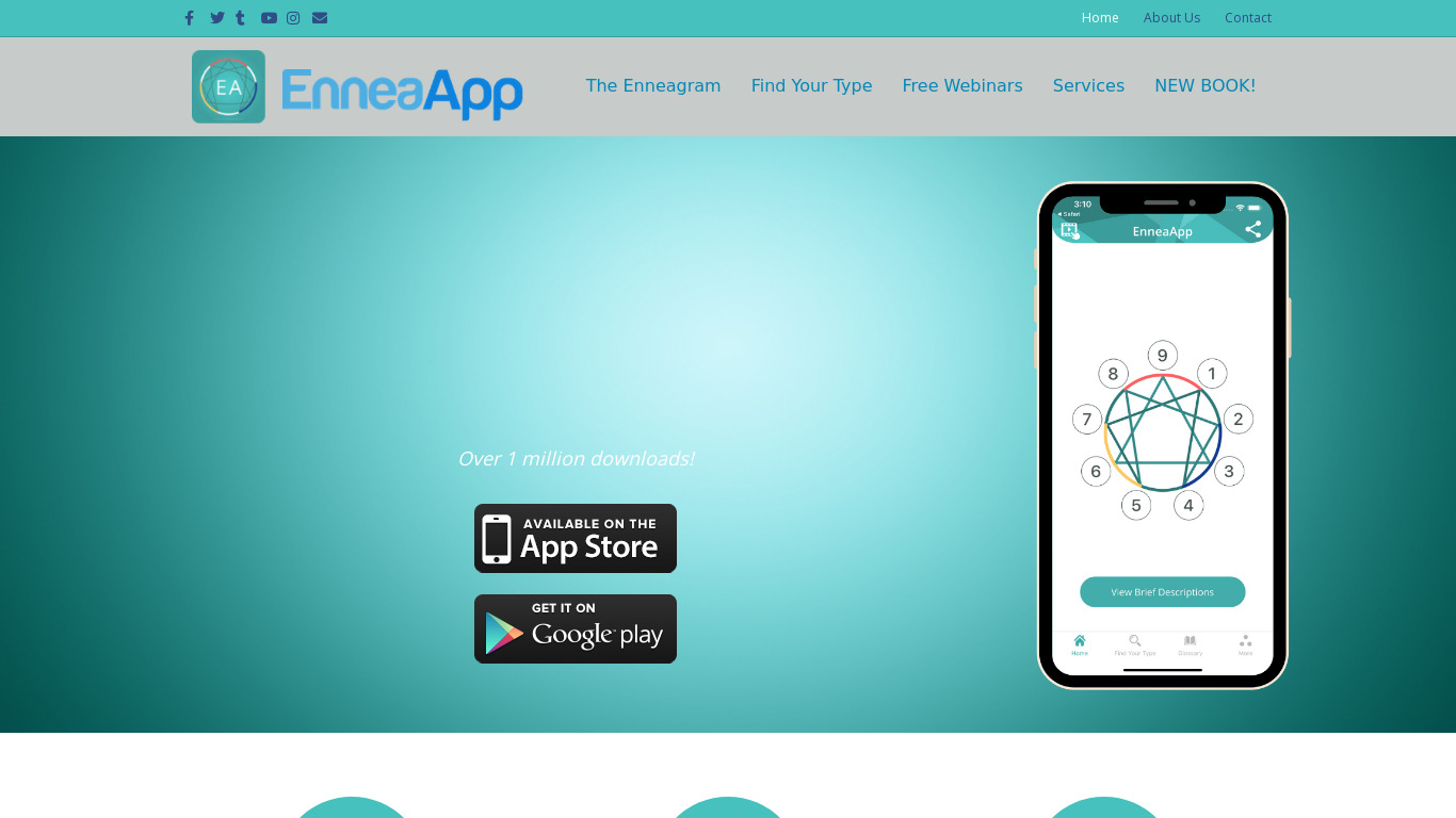 EnneaApp Landing page