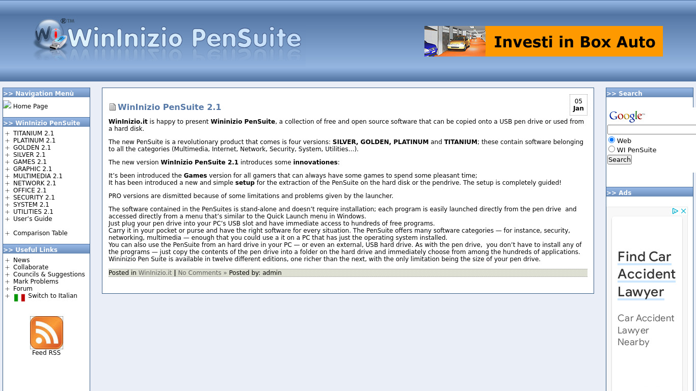 WinInizio PenSuite Landing page