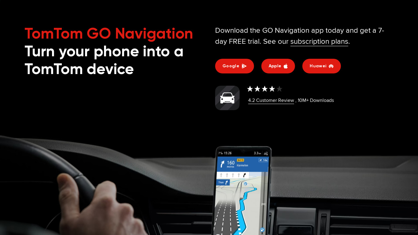 TomTom GO Mobile Landing page