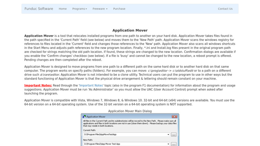 Application Mover Landing Page