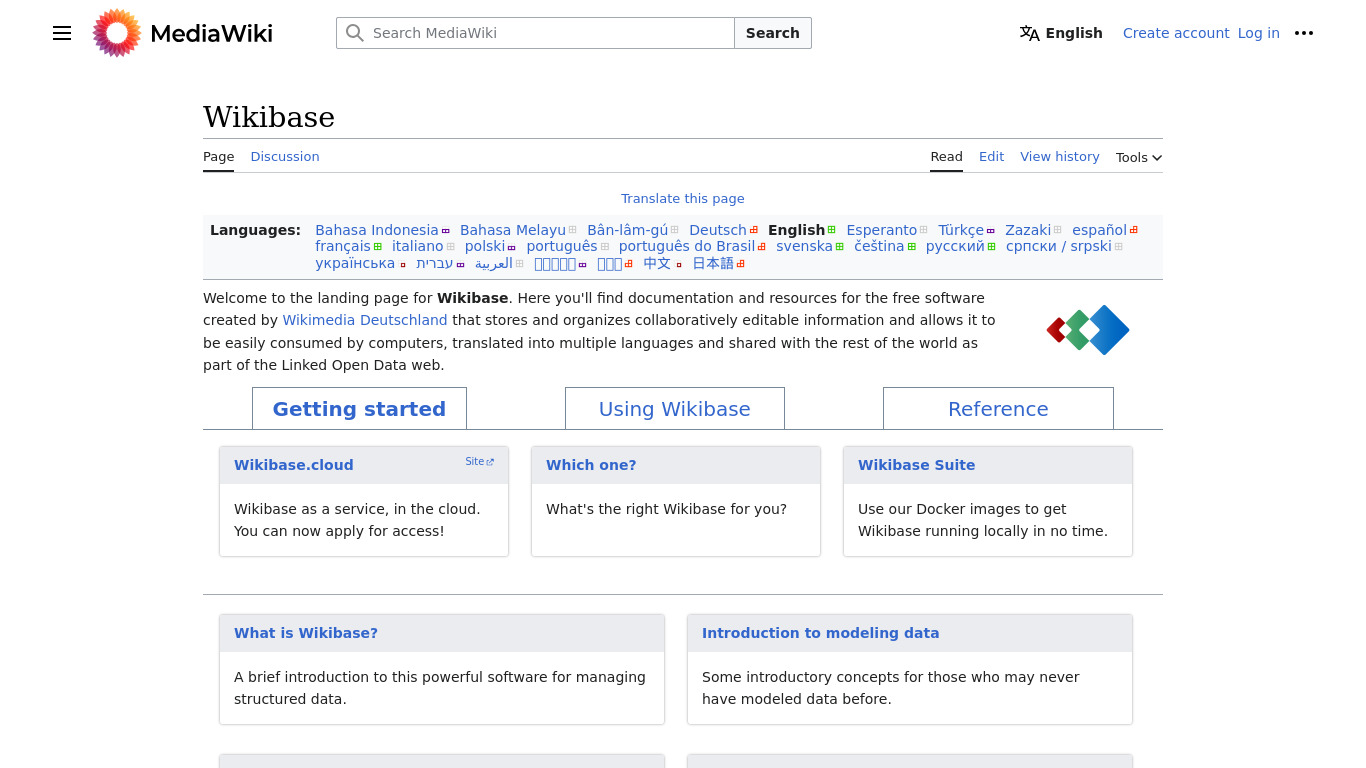 Wikibase Landing page