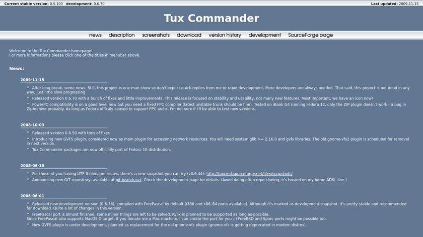Tux Commander Landing Page