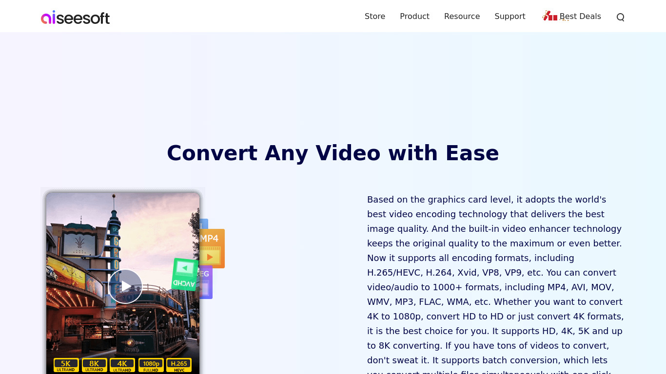 Aiseesoft Video Converter Ultimate Landing page