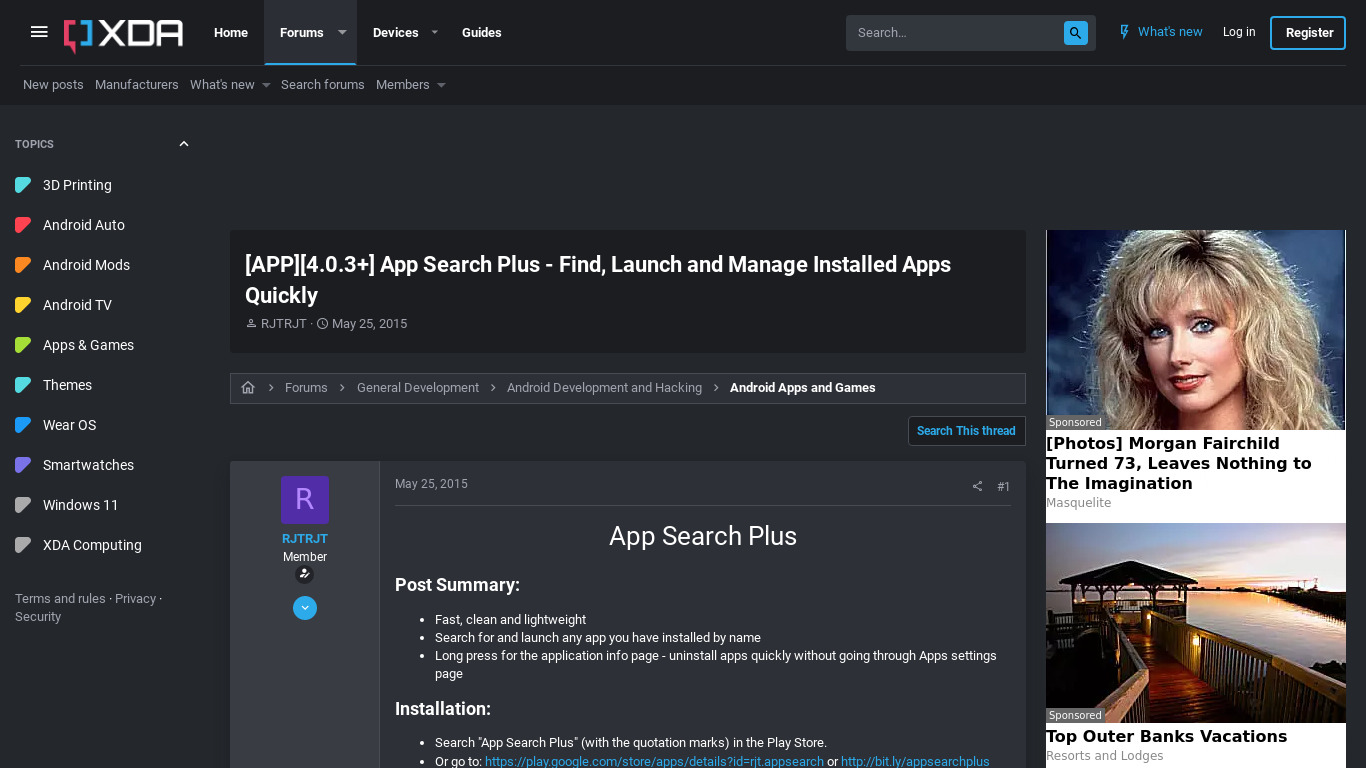App Search Plus Landing page