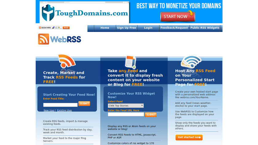 WebRSS Landing Page