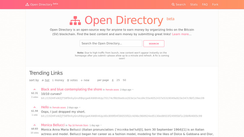 Open Directory Landing Page