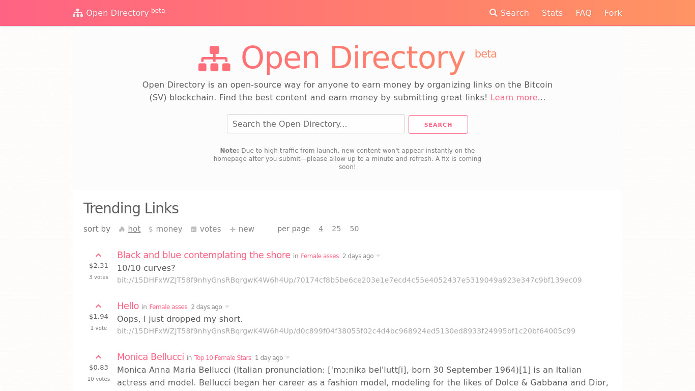 Open Directory Landing page