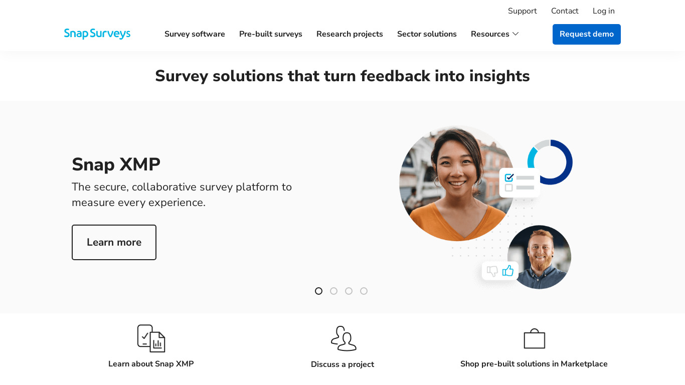Snap Surveys Landing page