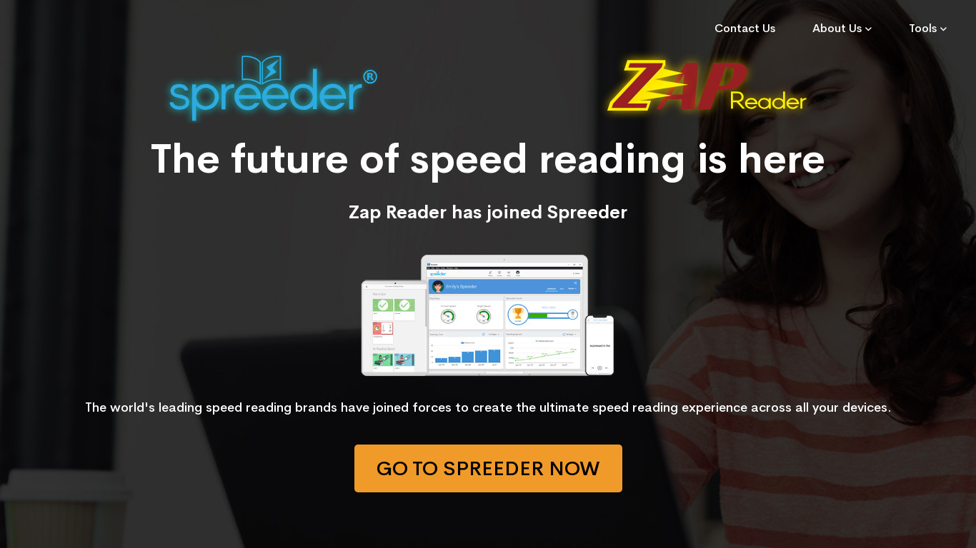 ZAP Reader Landing page