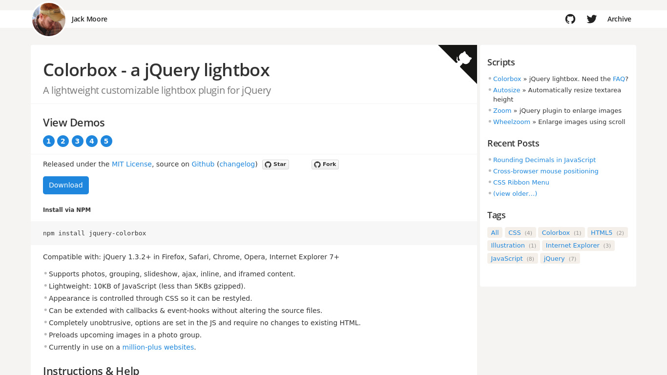 ColorBox jQuery Plugin Landing page