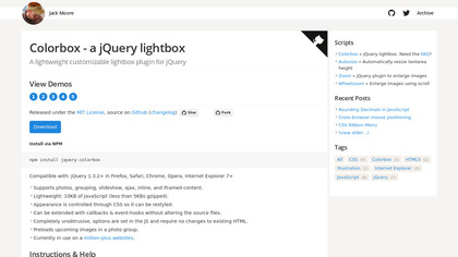 ColorBox jQuery Plugin screenshot