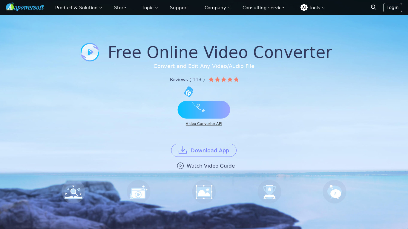 Apowersoft Free Online Audio Converter Landing page