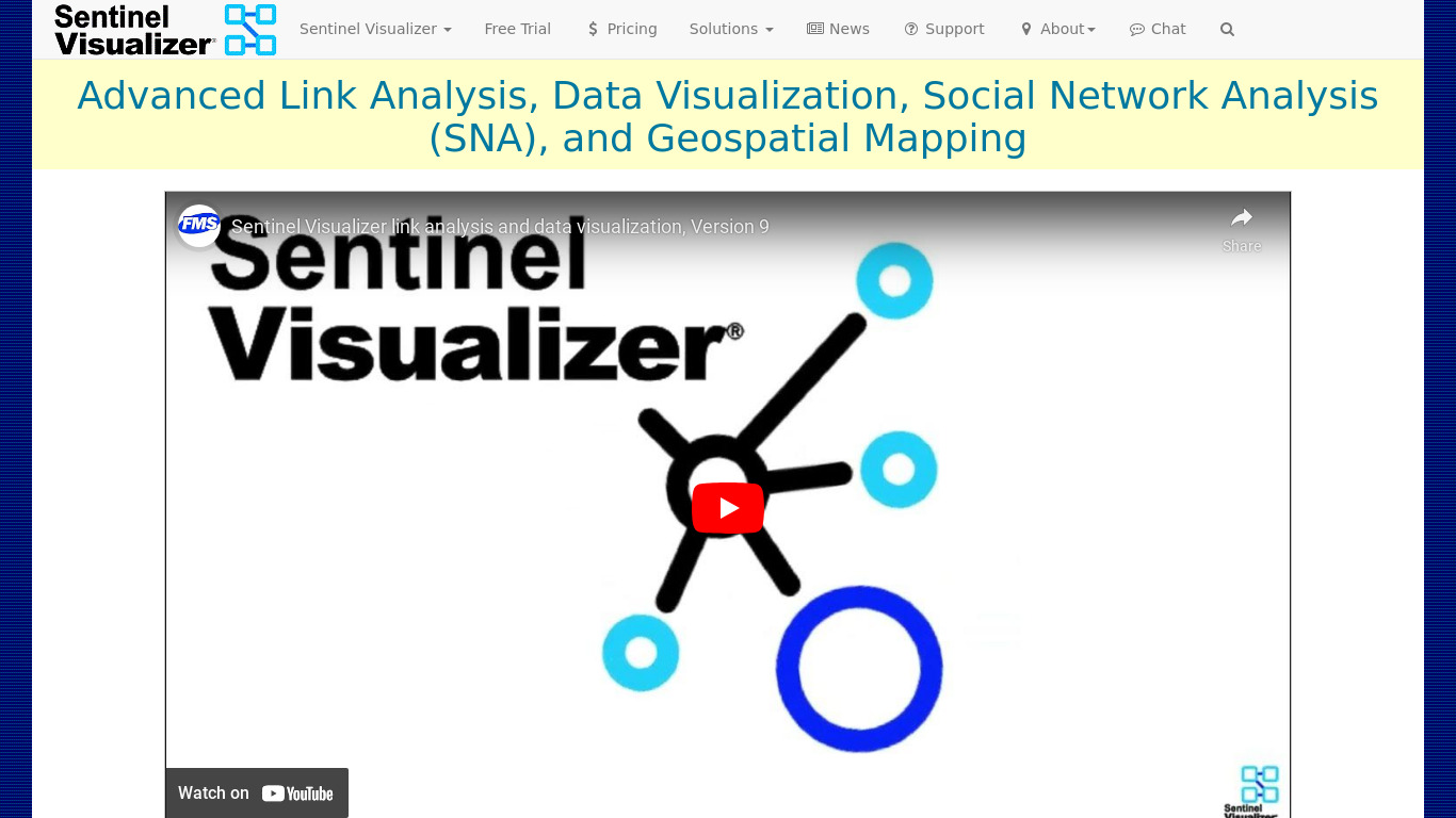 Sentinel Visualizer Landing page