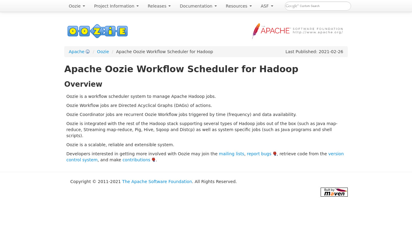 Apache Oozie Landing page