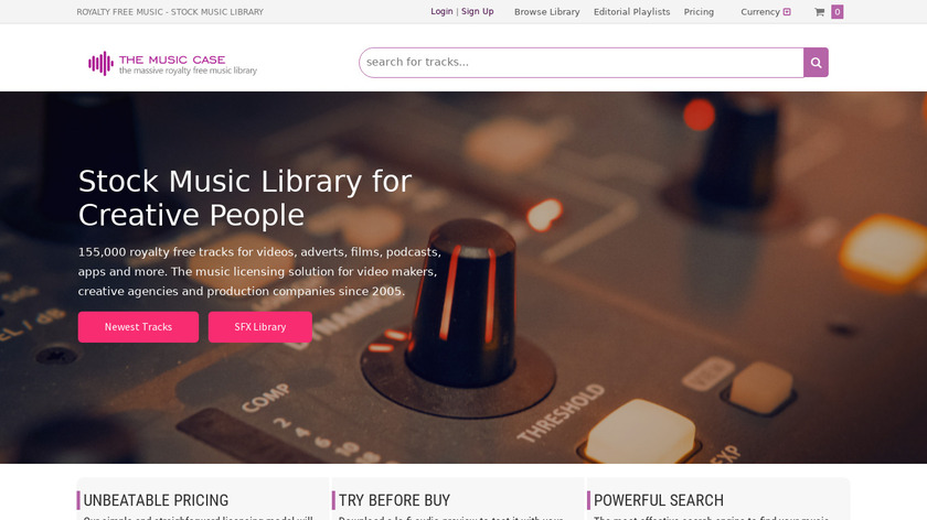 Themusicase.com Landing Page