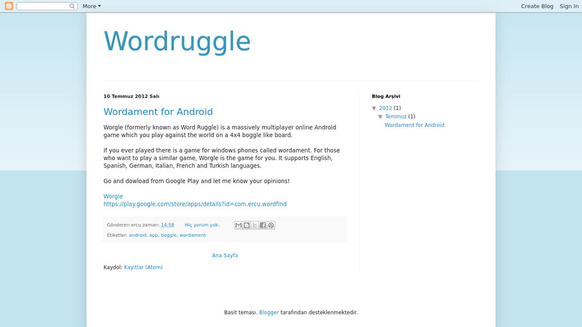 Wordruggle Landing Page