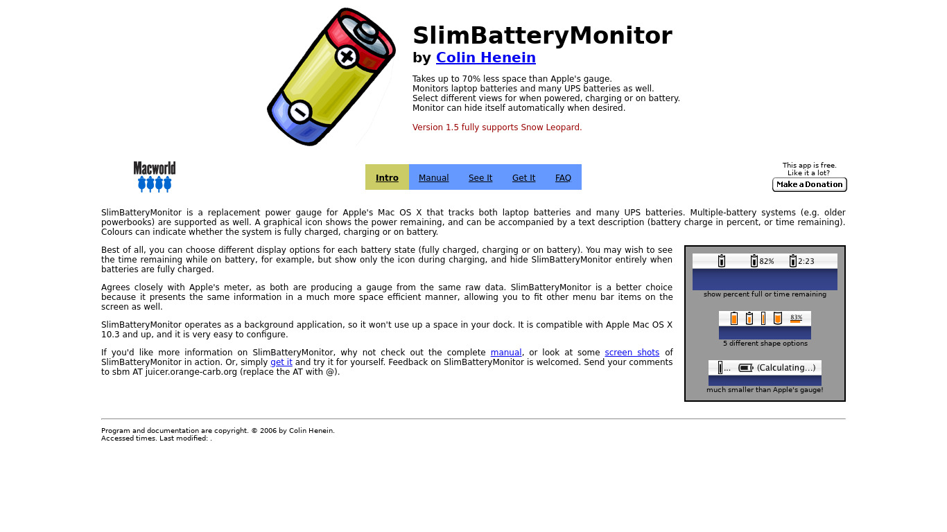 SlimBatteryMonitor Landing page