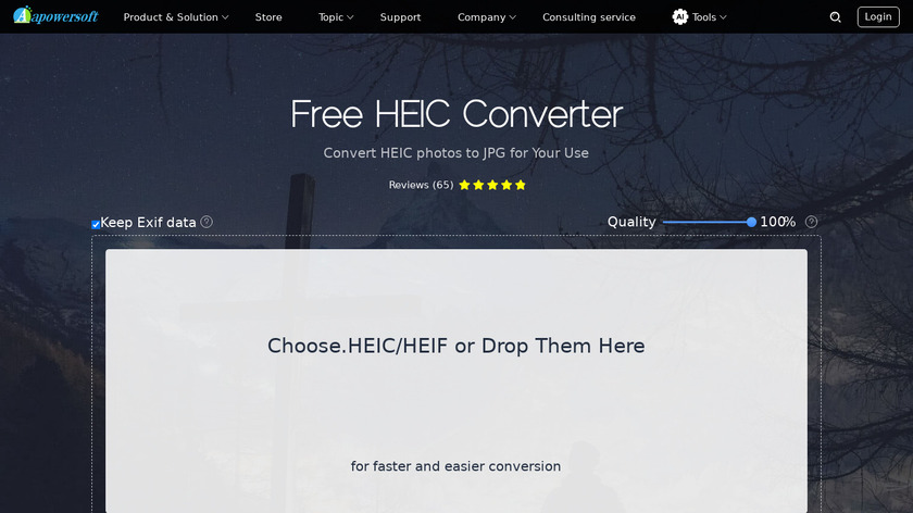 Apowersoft Free HEIC Converter Landing Page