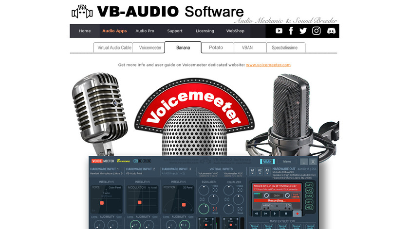 Voicemeeter Banana Landing Page