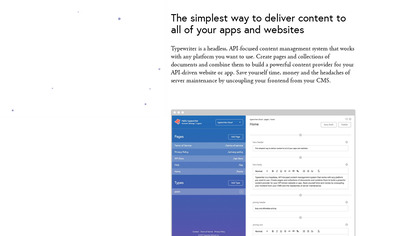 Typewriter Cloud CMS screenshot