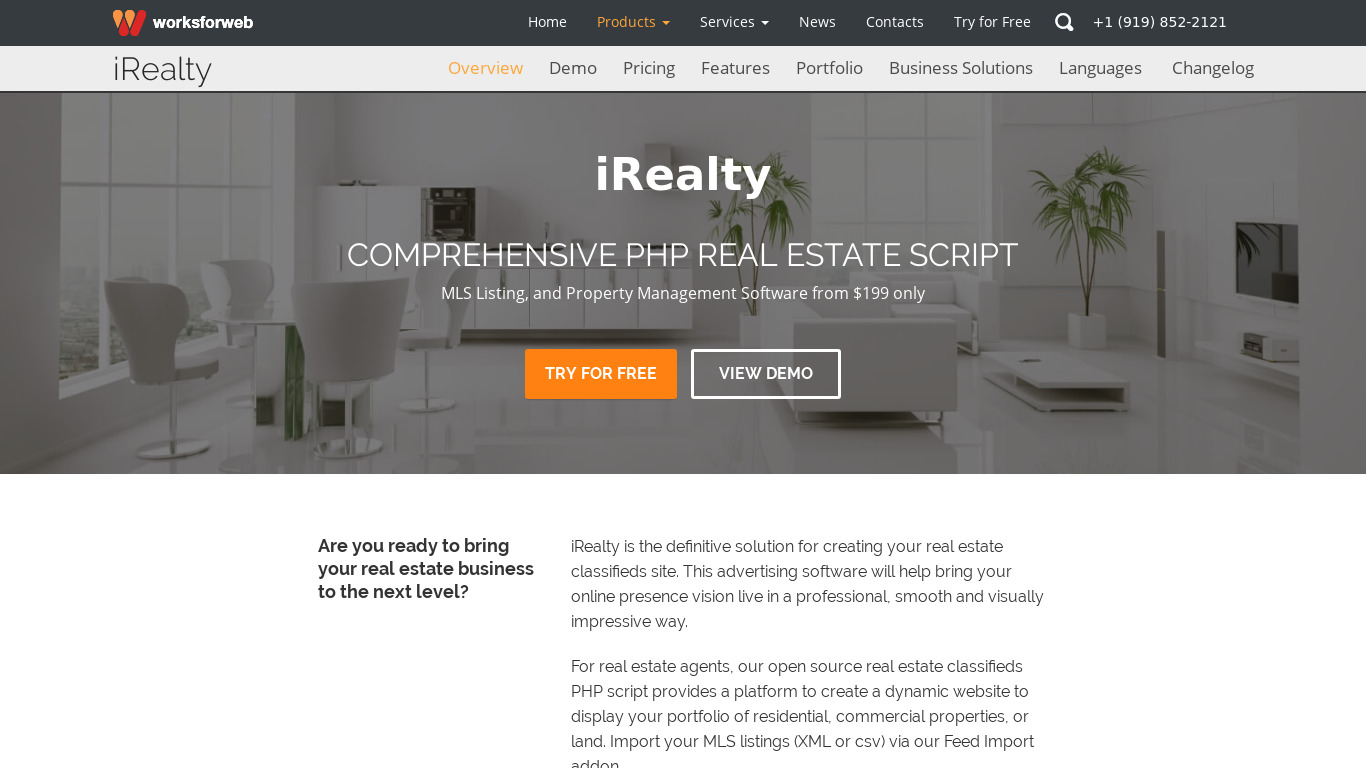 iRealty Landing page