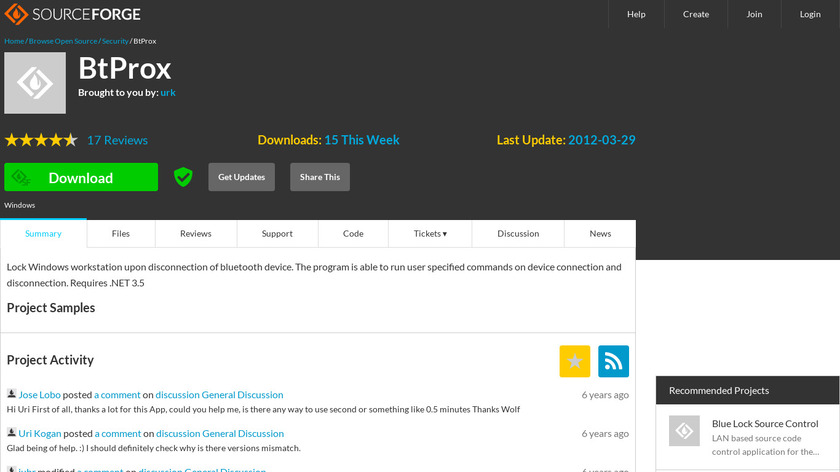 BtProx Landing Page