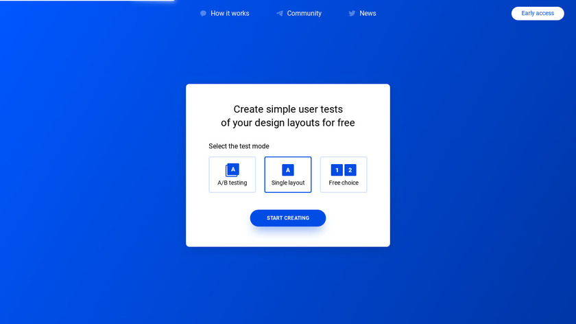 One Click Test Landing Page