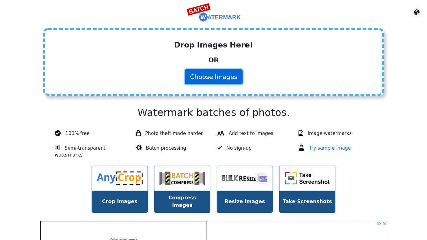 Batch Watermark Landing page