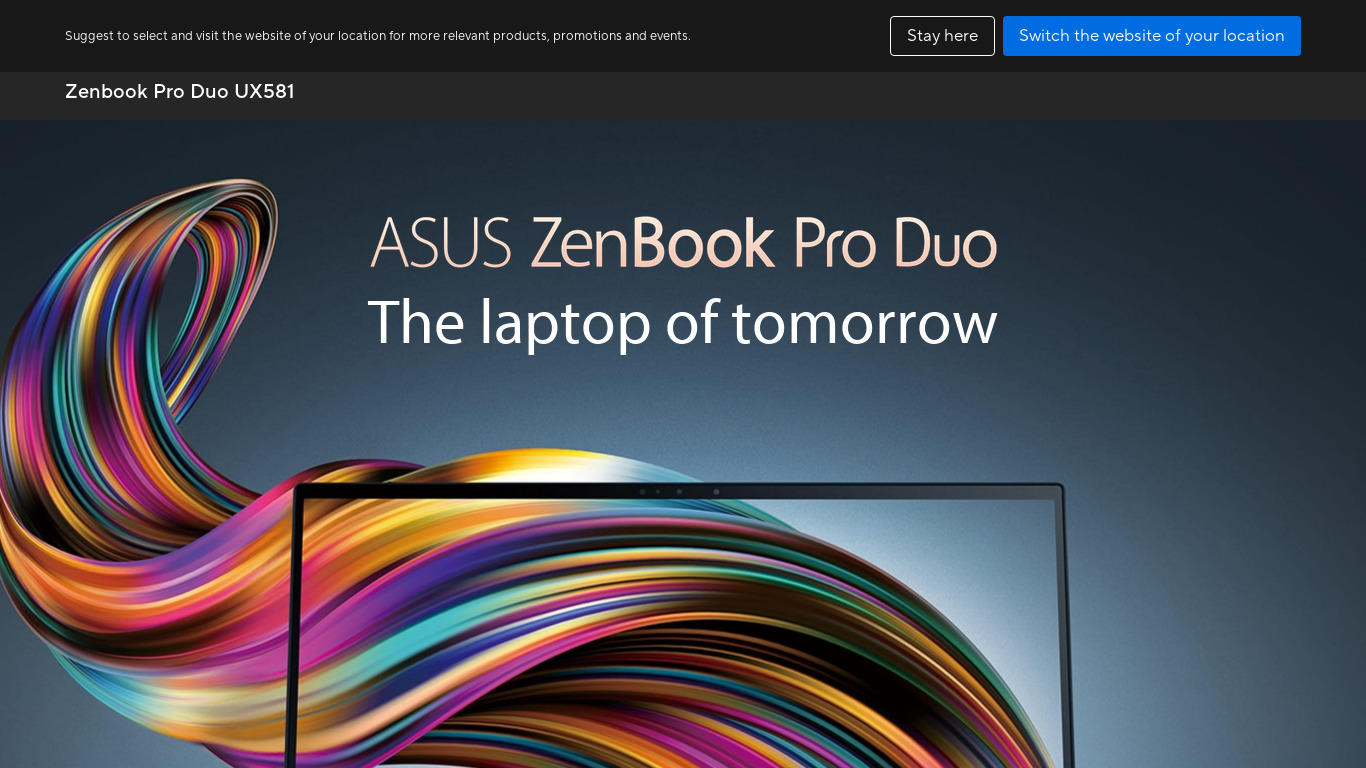 ZenBook Pro Duo Landing page