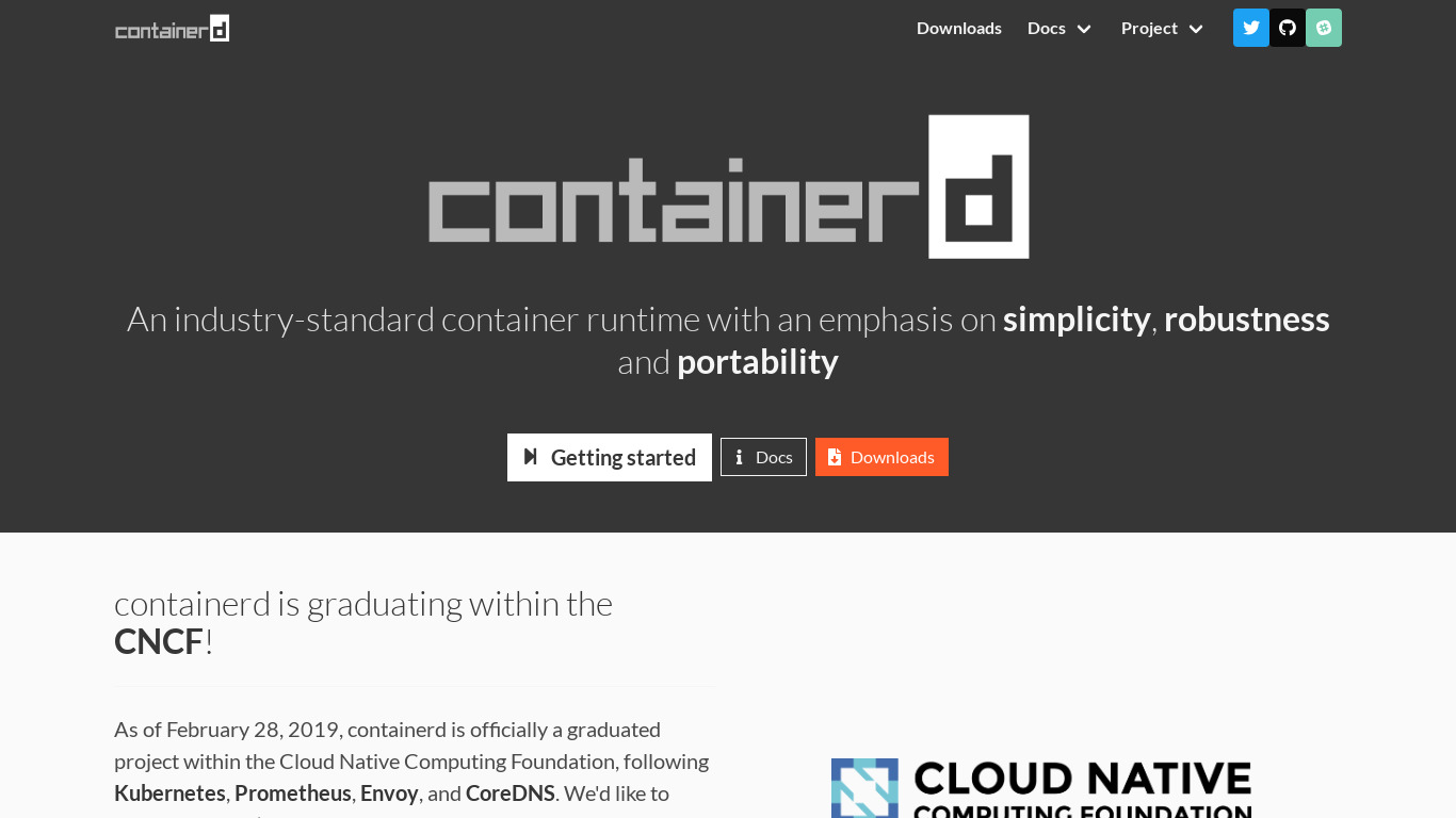 containerd Landing page
