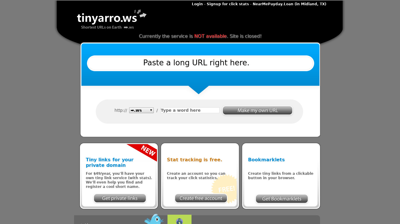 TinyArrows Landing page