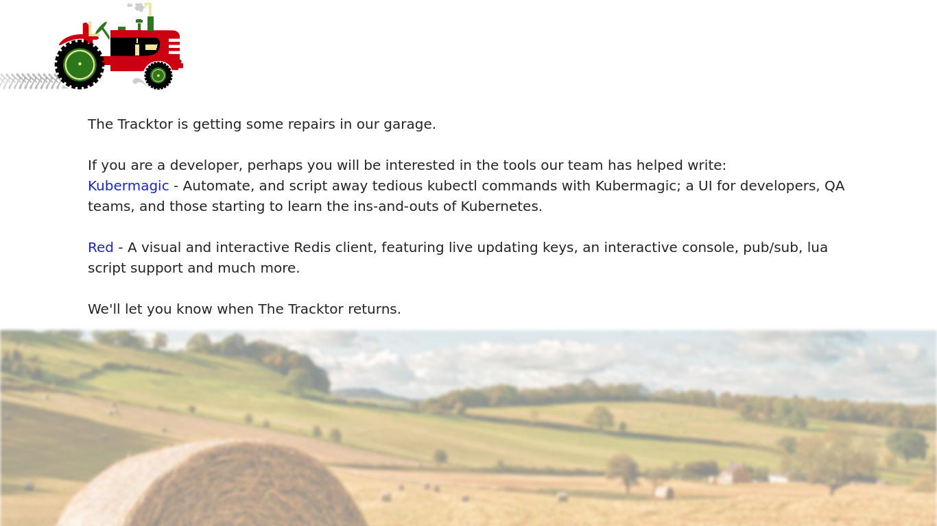The Tracktor Landing page