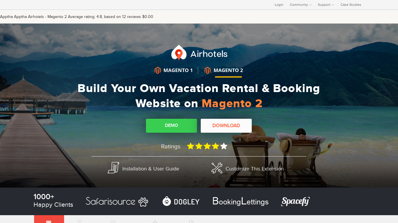 Apptha Airhotels Landing page