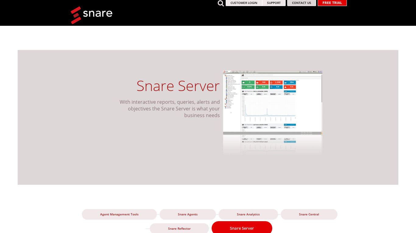 Snare Server Landing page
