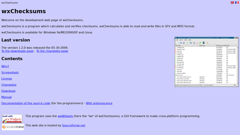wxChecksums Landing Page
