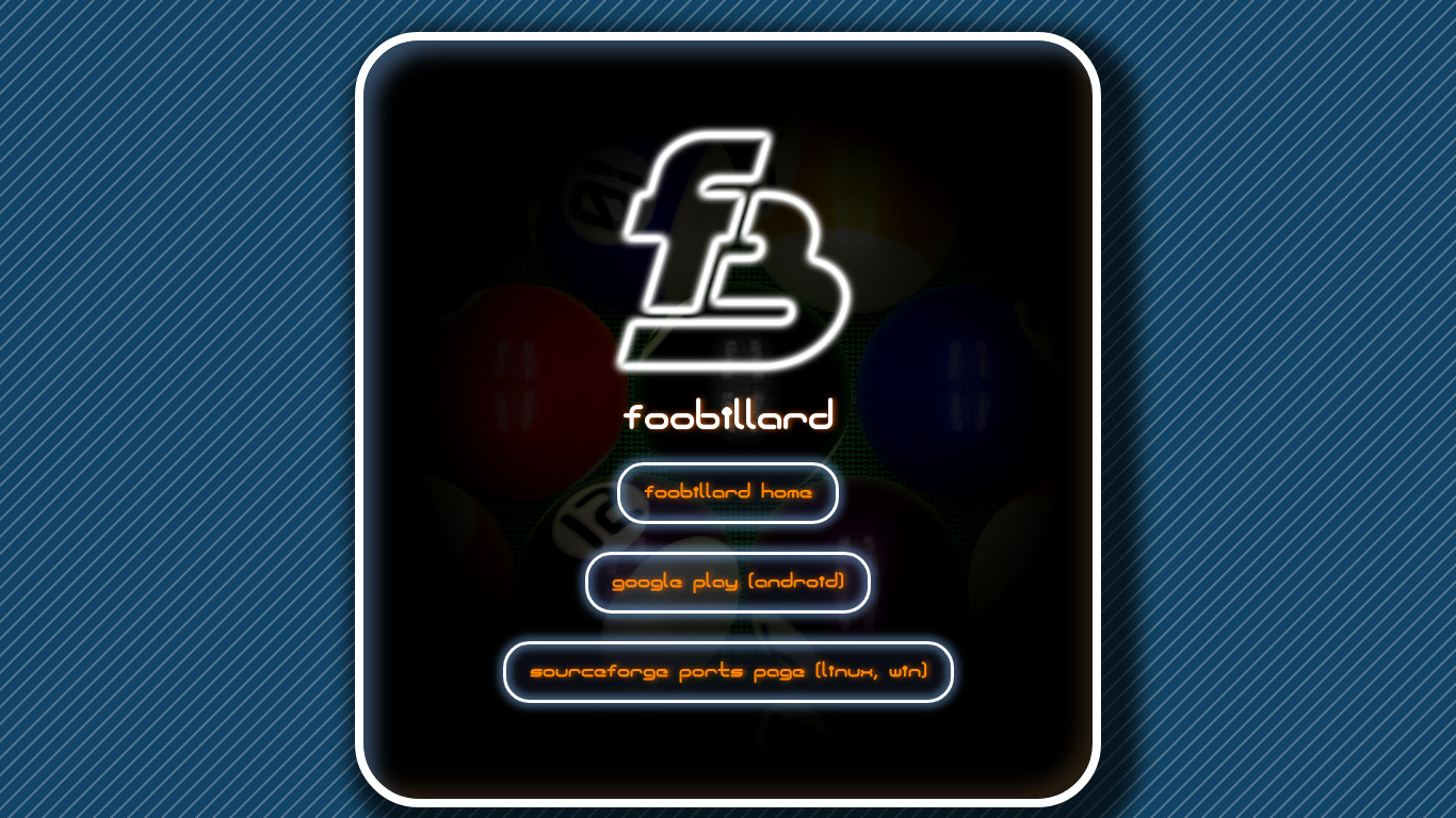 FooBillard Landing page