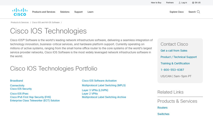Cisco IOS Landing Page