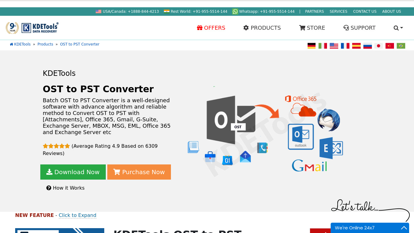 KDETools OST to PST Converter Landing page