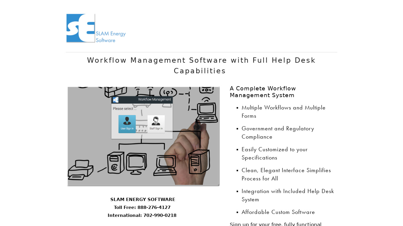 Workflow Management Software Landing page