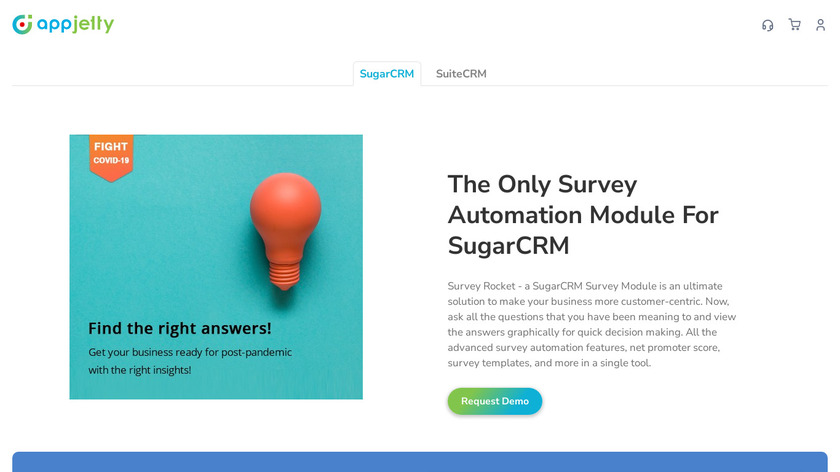 SugarCRM Survey Rocket Landing Page