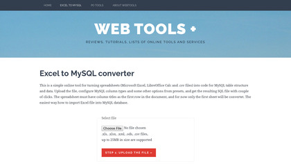 Excel to MySQL converter image