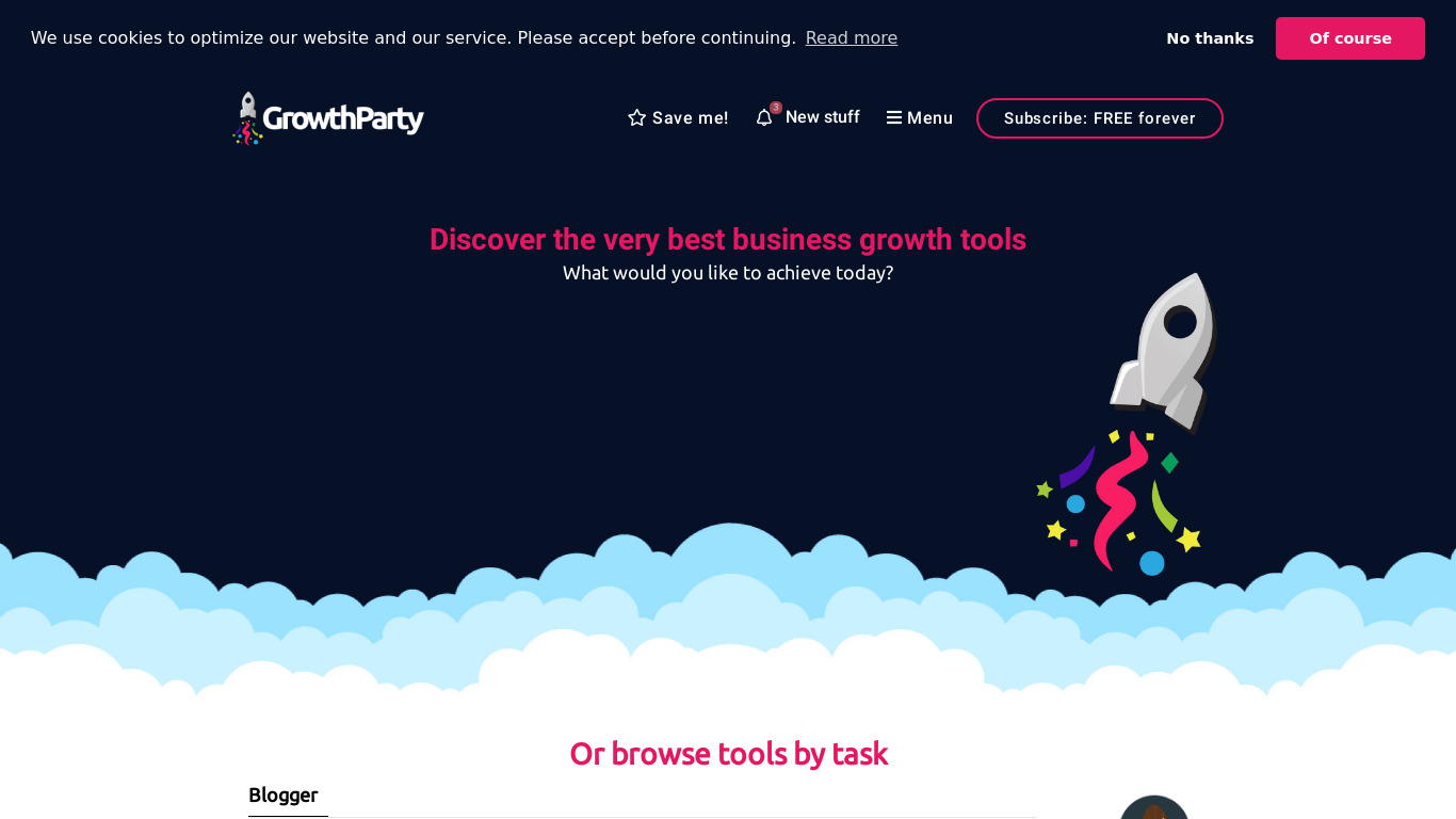 Growthparty Landing page